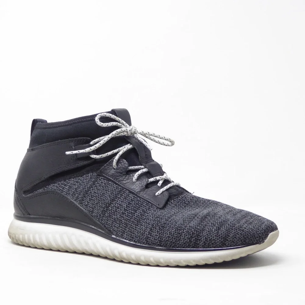 Cole Haan Mens GrandMotion Mid-Top Knit Sneakers Black C30660 Size 10.5M